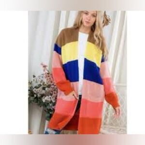 Day & Night Colorful Striped Women's Cardigan